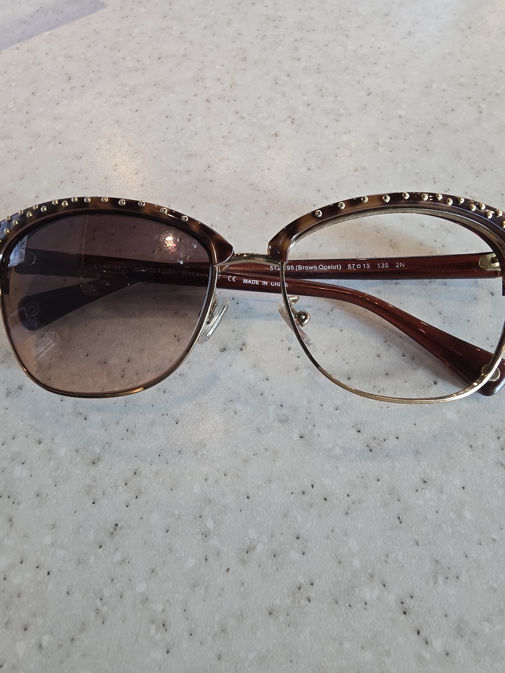 Coach HC 7024 Michayla Brown Ocelot Eyeglass Frames 57-15-135 Frames Only